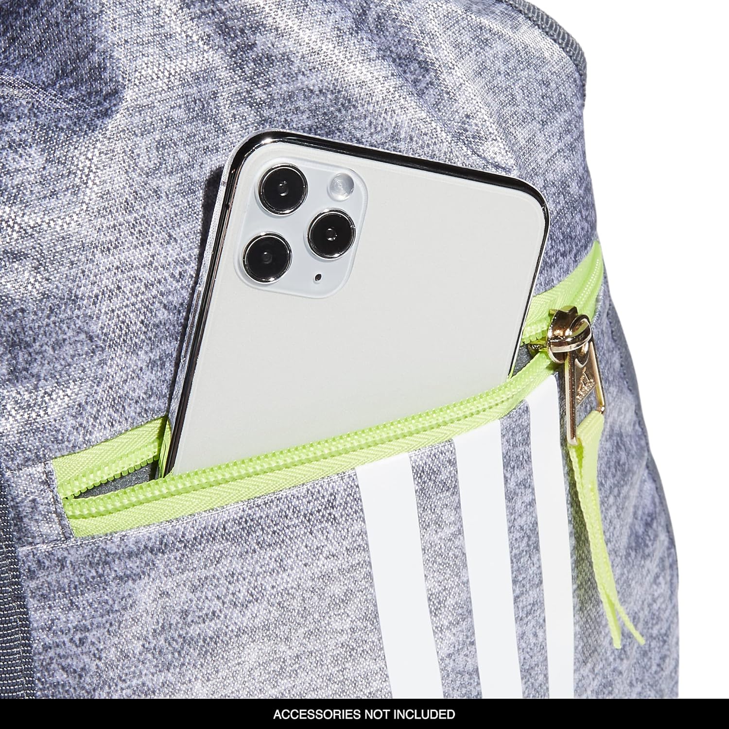  | adidas Alliance II Sackpack, Jersey Grey/Pulse Lime Green/White, One Size | Drawstring Bags