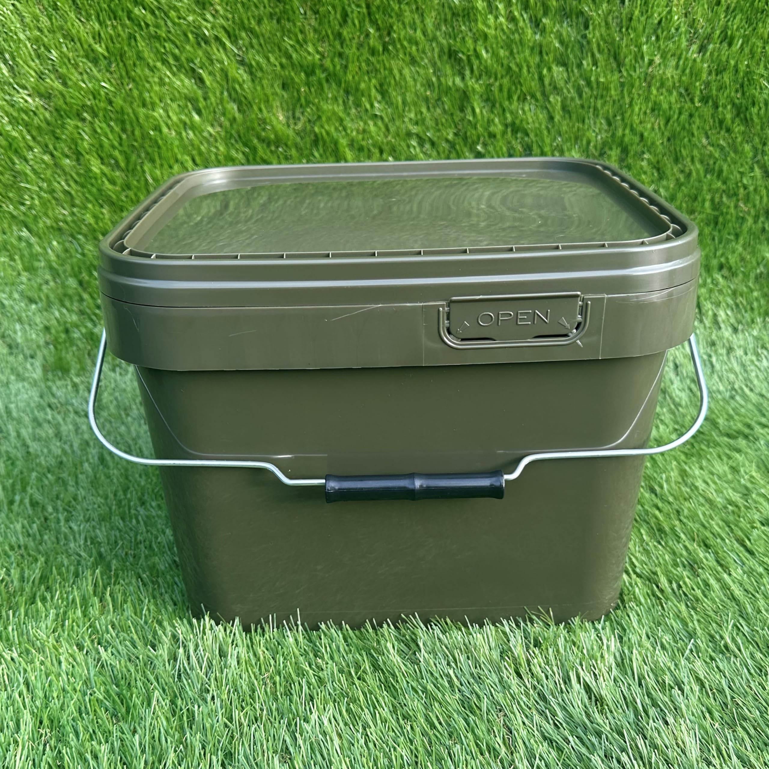 Lidsters Fishing Square Bucket 10L Litre Carp Coarse Fishing Buckets Bait