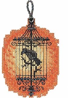 Spooky Cage Beaded Counted Cross Stitch Ornament Kit Mill Hill 2022 Autumn Harvest MH182225