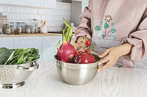 Miniatura 3 de Cuenco de acero inoxidable duradero y resistente al óxido, fácil agarre y estabilidad, diseño de tazón versátil para cocinar, hornear, preparar y