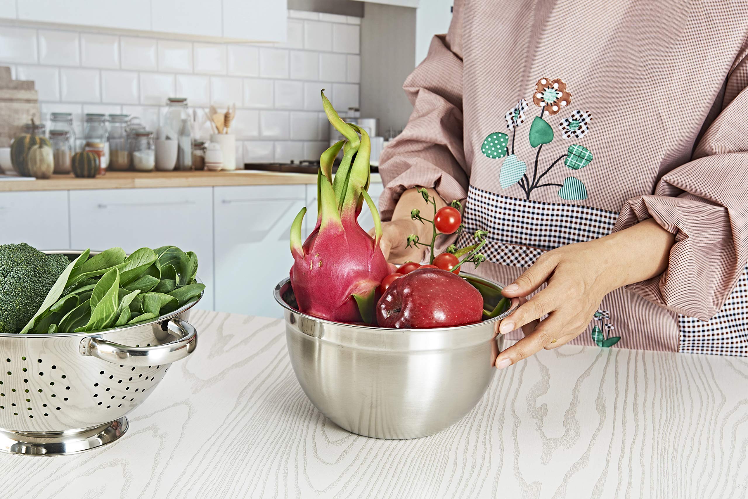 Cuenco de mezcla VITASUNHOW de acero inoxidable, duradero y resistente al óxido, fácil agarre y diseño de estabilidad, versátil para cocinar, hornear, preparar y almacenar alimentos. (20 cm)