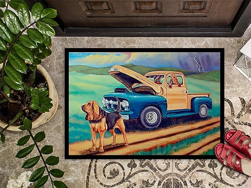 Miniatura 3 de Caroline's Treasures 7513JMAT Bloodhound - Tapete para puerta delantera, 24 x 36 pulgadas, para interiores y exteriores, para entrada,