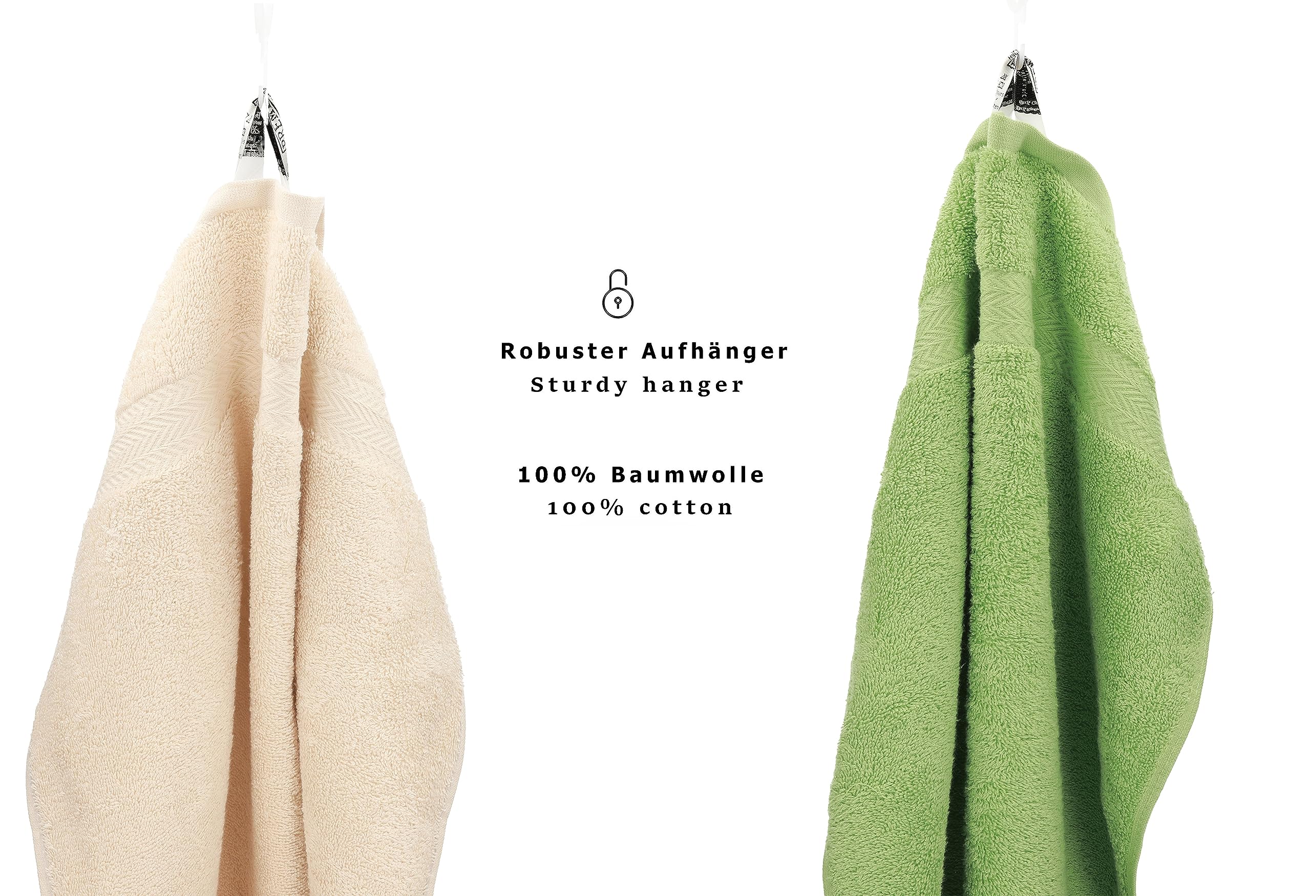 2er Pack Gästetücher 50x80 Cm - Premium Baumwolle, 900 G/m², Saugstark, Spira Apfelgrün