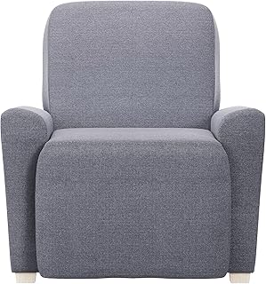 Zenna Home Recliner Slipcover, Dark Blue Heather, Recycled Cotton – 4 Pi...