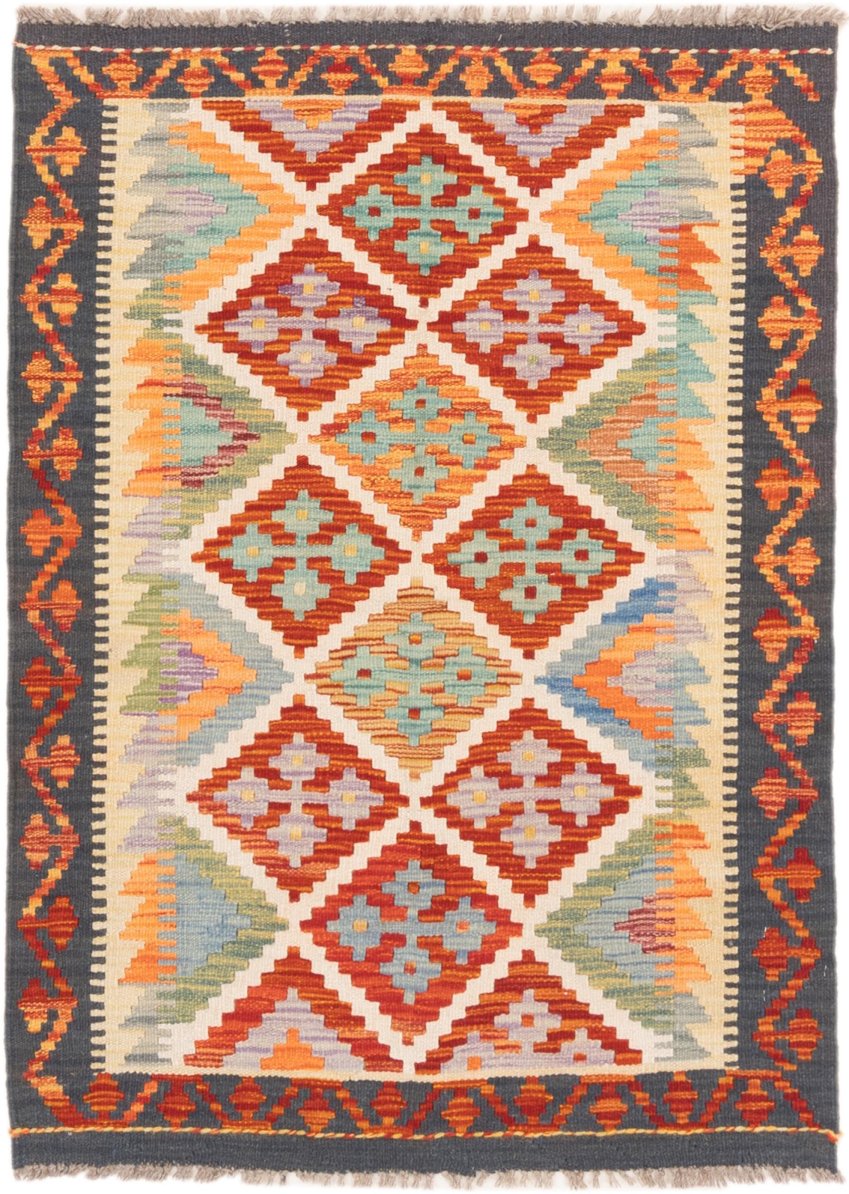 Tapis Kilim Afghan laine 85x129 anti-poussière durable pour sol froid entrée et salon