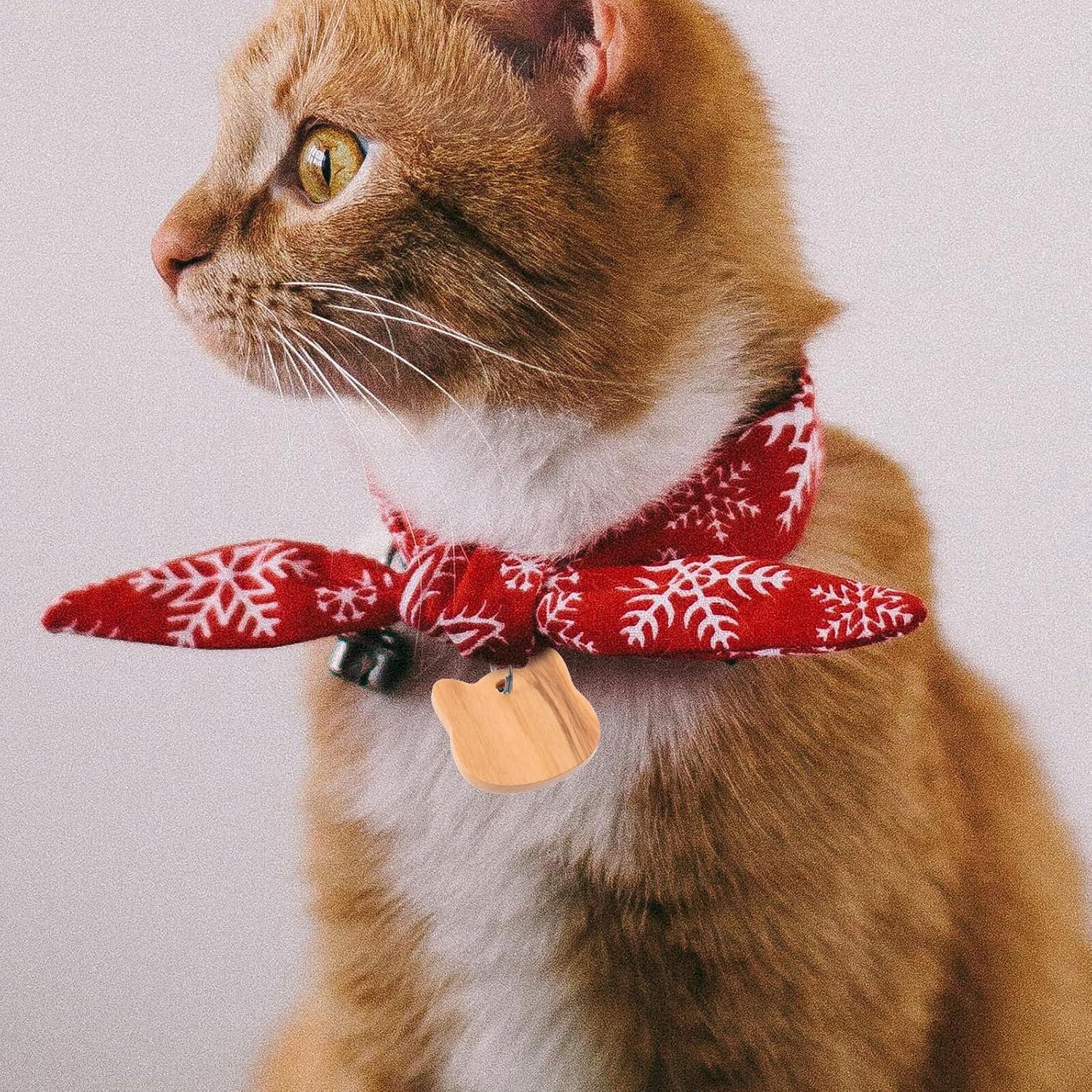 3pcs Wooden Pet Id Tags Cat Head Shape Dog Identification Tags for Collars and Cats