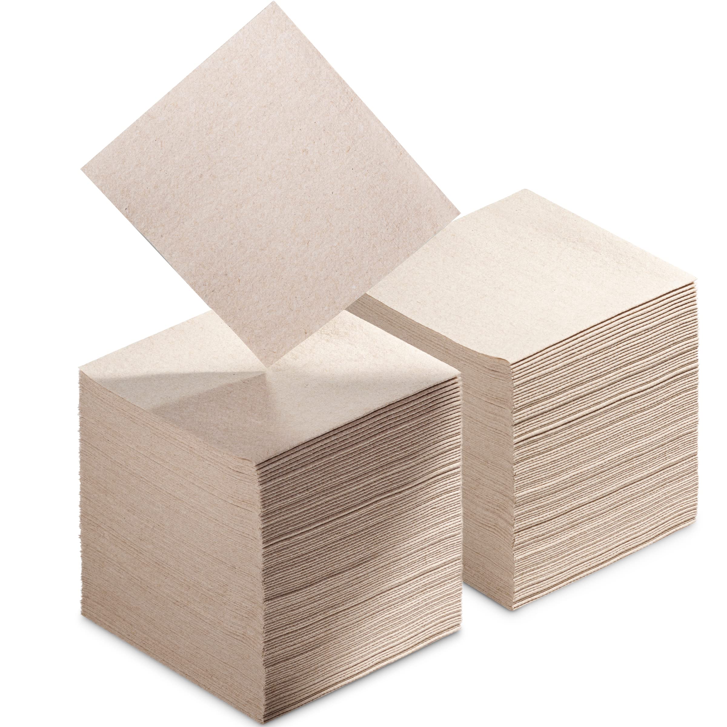 Servilletas de cóctel desechables similares a un paño, paquete de 200 servilletas de papel de bebidas de color natural de 10 x 10 pulgadas para bar, cafetería, boda o fiesta