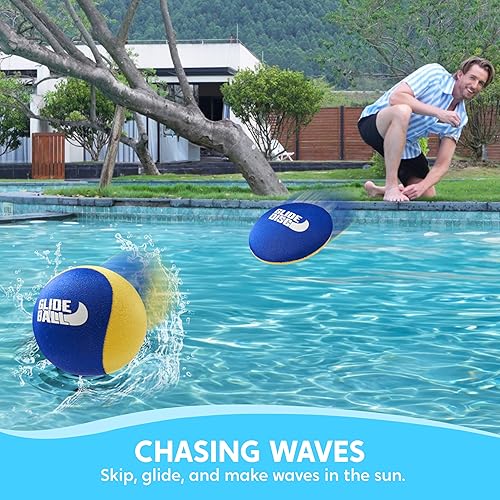 Miniatura 3 de SYNCFUN 4 bolas de agua para saltar, pelotas de agua con bolsa de malla, juguetes de playa para niños, juguetes de piscina para amigos y familiares,