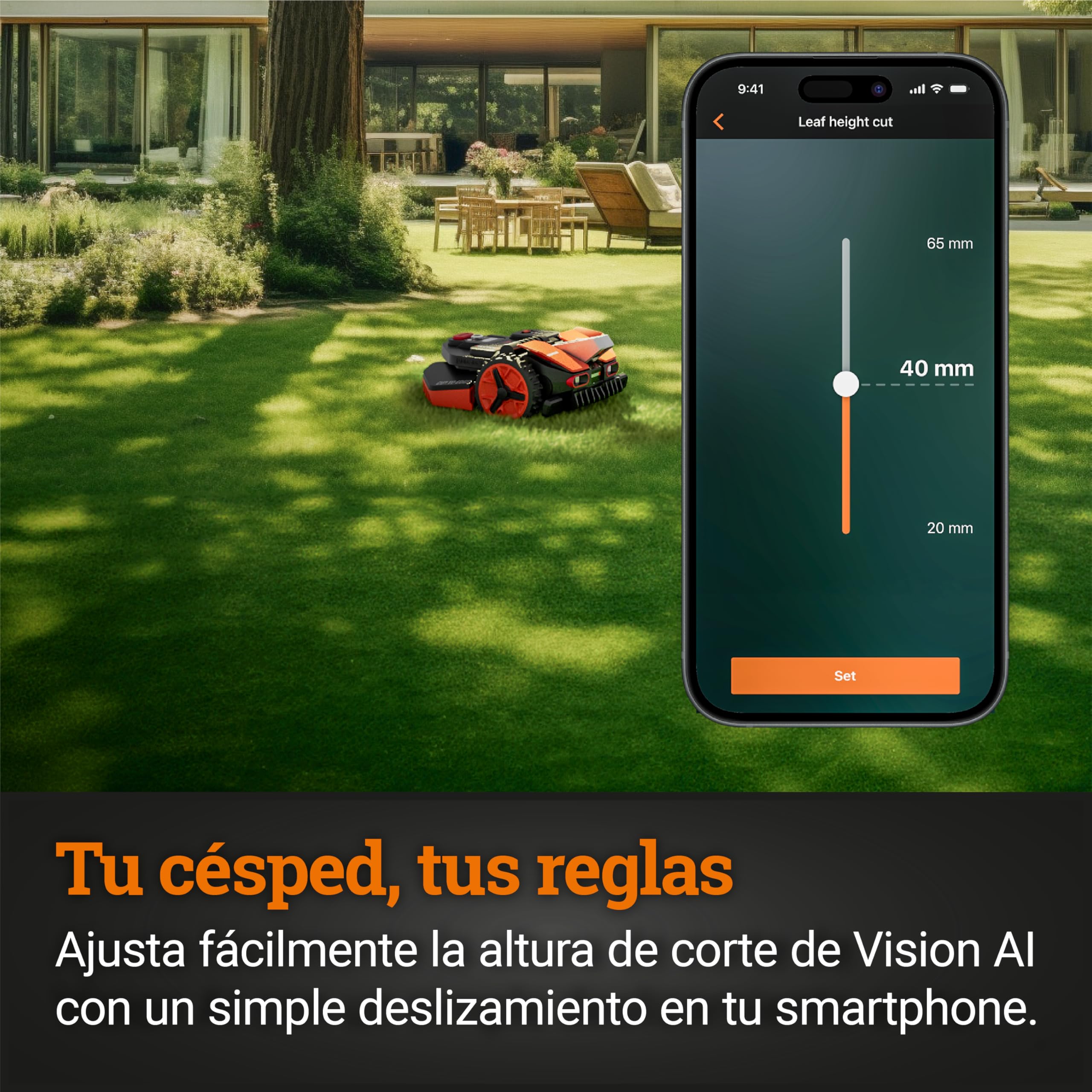 WORX Landroid Vision M600 | Robot cortacésped WR206E | hasta 600 m² | WLAN y Bluetooth | Sin instalación de Cables | Evitación Activa de obstáculos | Control por App | Compatible con PowerShare