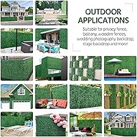 Vista 9 de Yaheetech Paneles de pared de césped, 12 piezas de 20 x 20 pulgadas, paneles de boj artificiales, planta de seto topiario, pantalla de cobertura