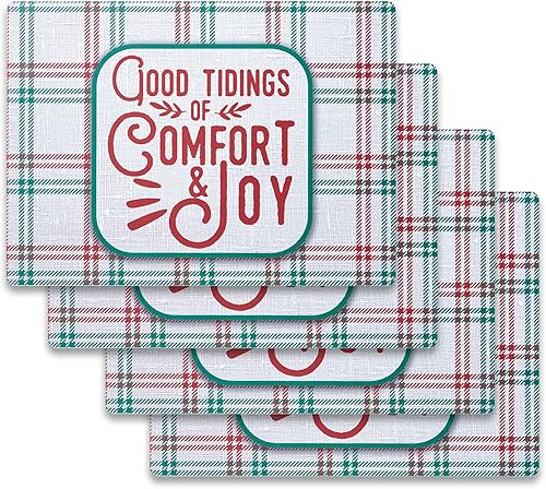 Blissful Living Juego de 4 manteles individuales, resistentes a las manchas, decora tu mesa de cocina con nuestro hermoso mantel individual