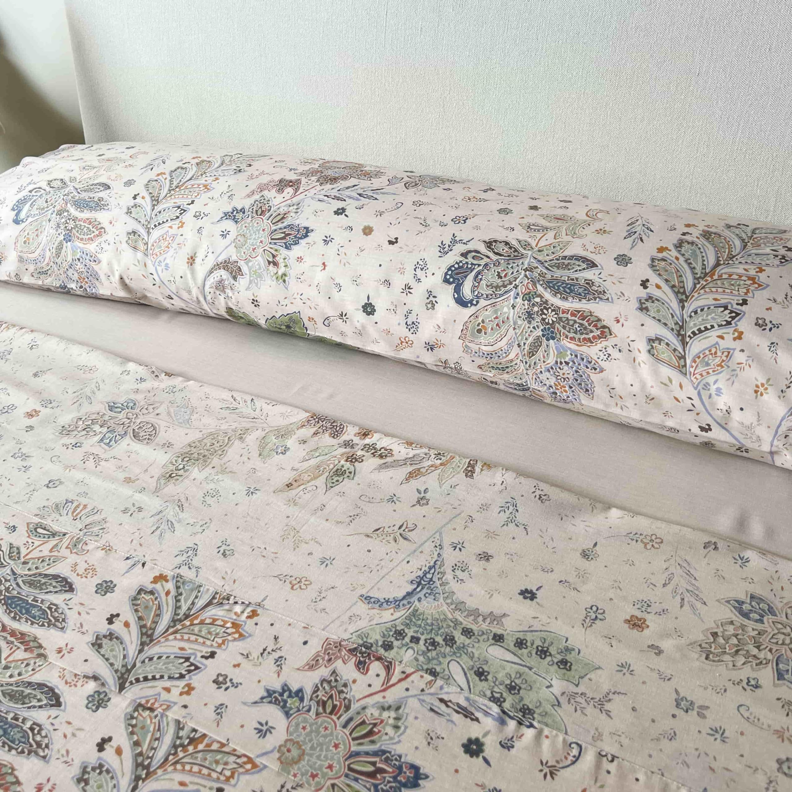 Juego de Sábanas 100% Algodón – Estampado Paisley Otoñal – 3 o 4 Piezas: Encimera, Bajera Ajustable y Funda de Almohada – Cama 90, 135, 150 cm – Suaves y Transpirables (Cama 150)