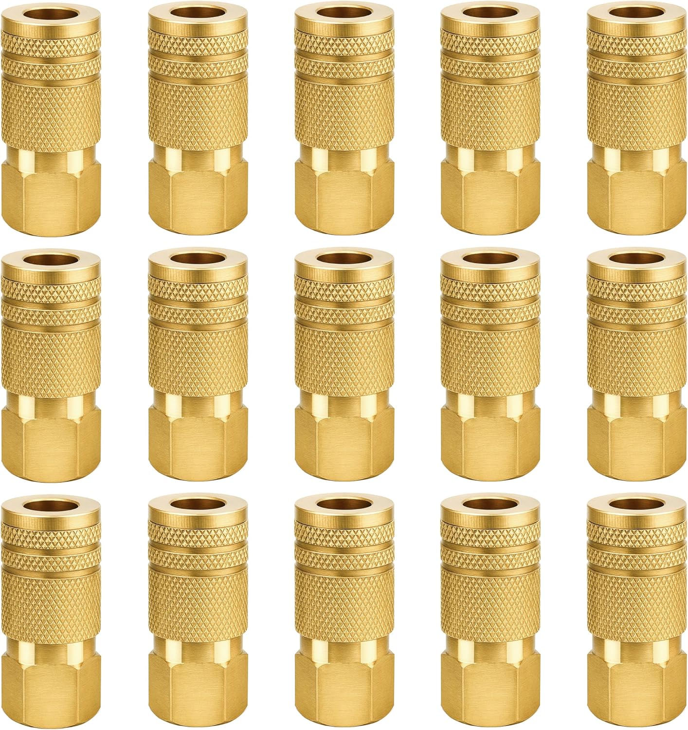 Air Hose Quick Connect, 15 Pack 1/4 NPT Female Air Hose Fittings with Strong Sealing, Non-Slip Quick Release Air Compressor Hose with 4 Balls for Professional Jobsite and Automotive Shops