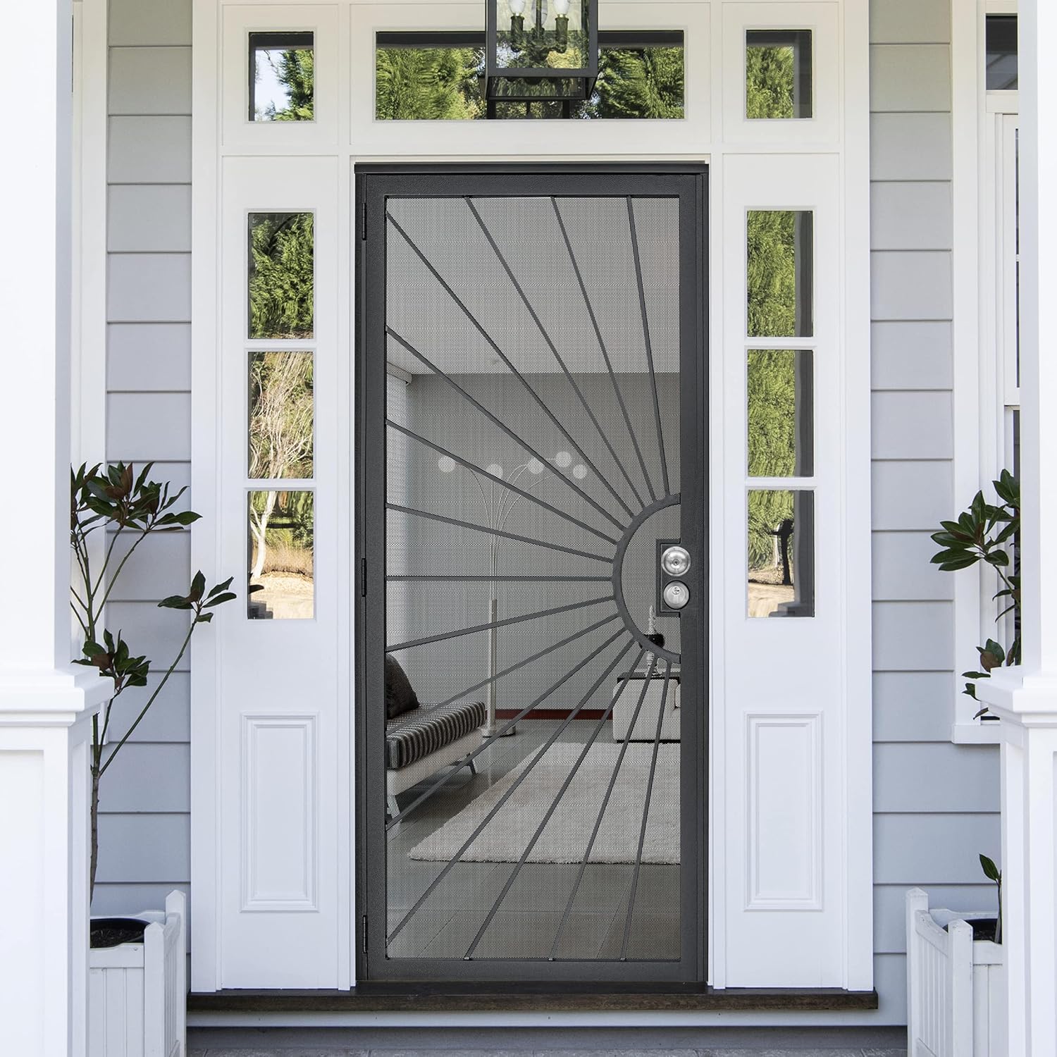 Grisham PRECISION SCREEN Front Door SECURITY Deluxe Steel Doors 36'' x