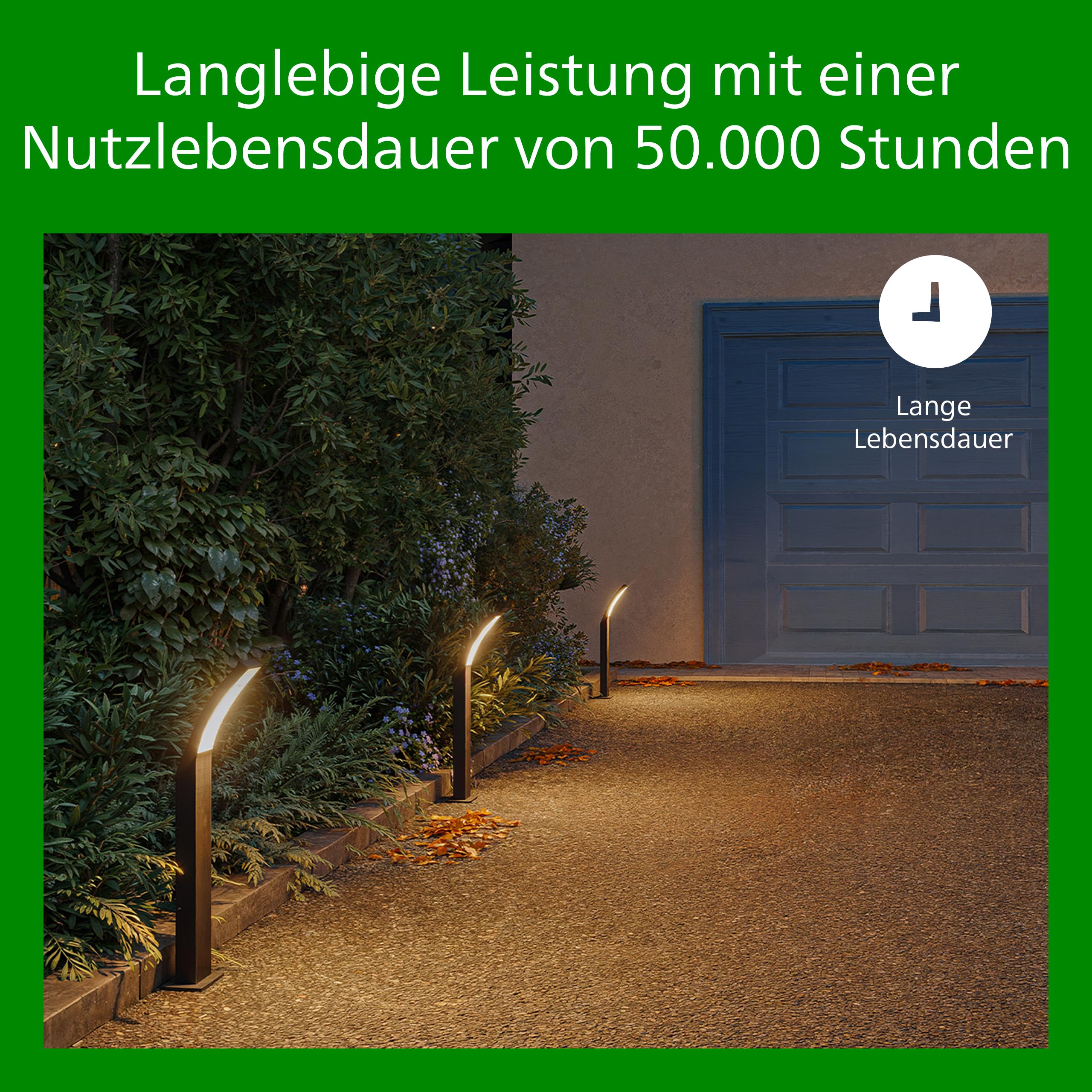 PHILIPS Outdoor Ultra-Efficient Solar Blaise Sockelleuchte 1.5W, Linkable Funktion, Tageslicht- und Bewegungssensor, 3000 Kelvin, IP44, anthrazit