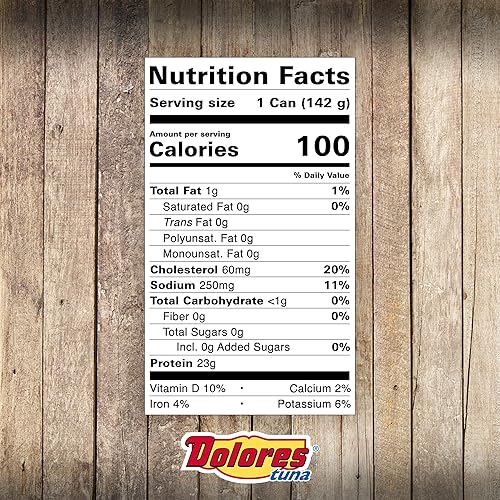 Miniatura 2 de Dolores Atún en trozos de atún claro de aleta amarilla en agua, atún enlatado de 5 onzas, paquete de 24