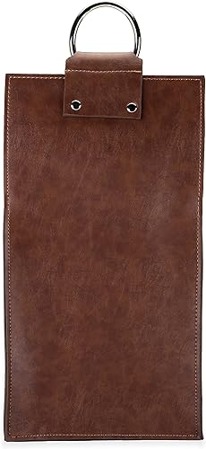 Miniatura 2 de Viski Bolsa de vino de cuero, bolsa de regalo de vino de piel sintética, cierre a presión, mango de acero inoxidable, capacidad para 2 botellas de