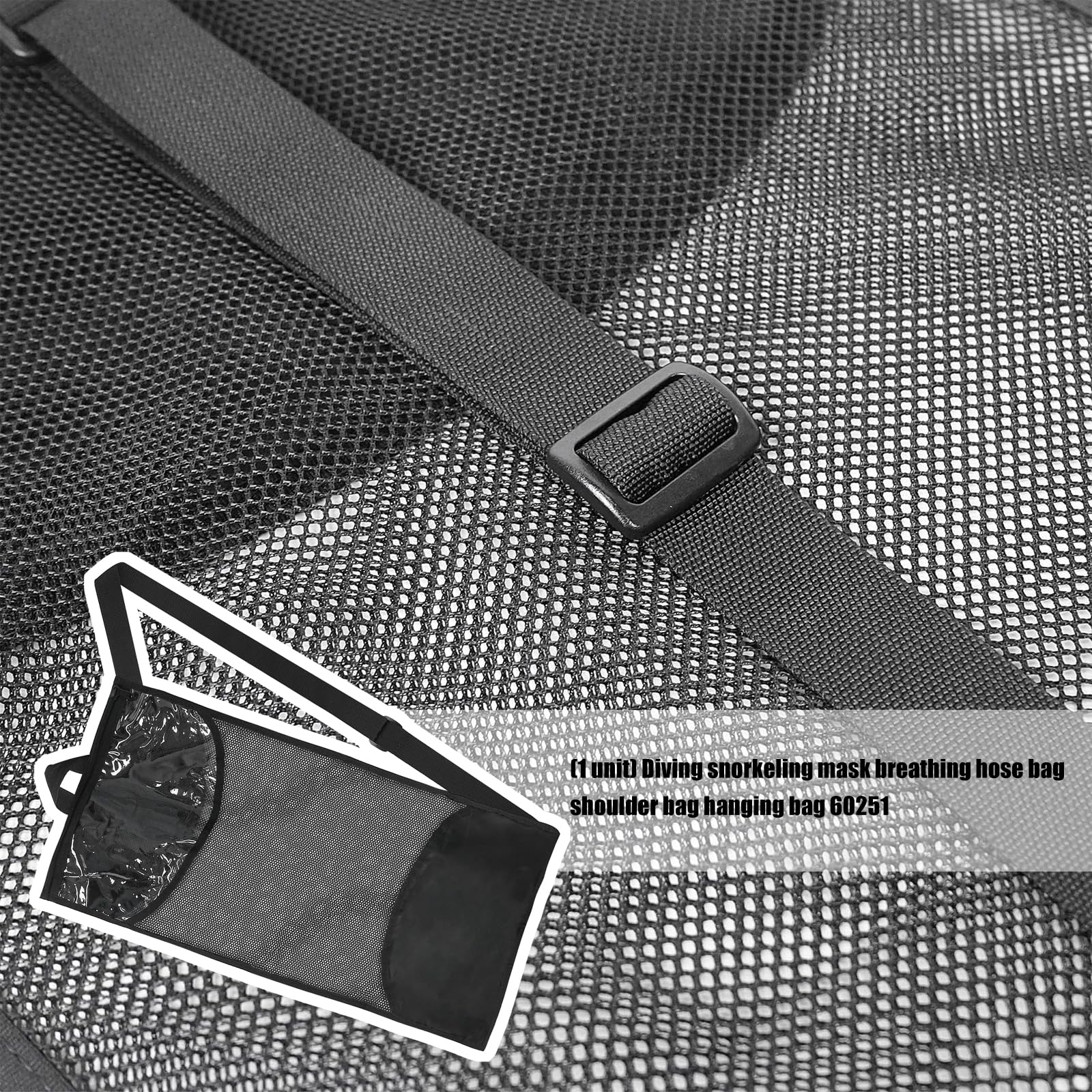 Bolsas de equipo de buceo, esnórquel, cremalleras de aleta, bolsa de malla de nailon para accesorios deportivos subacuáticos, buceo, natación