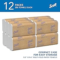 Vista 2 de Scott Professional Toallas de Papel Universales Multiplegadas, a Granel (03650), Bolsillos de Absorción, Blanco, Toalla de 9.2"x9.4", Comprimida