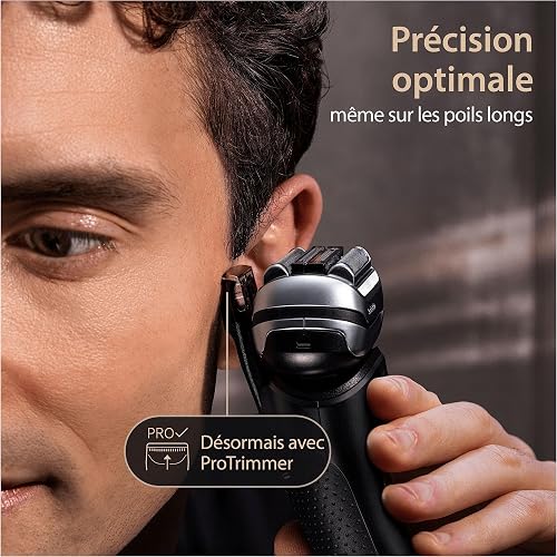 Braun Serie 9 Pro+ Rasoio Elettrico Barba, Custodia, 9510s Nero | Regolabarba Uomo Impermeabile, Ricaricabile, con Rifinitore di Precisione e Base di Ricarica, Custodia, Idea Regalo - 4