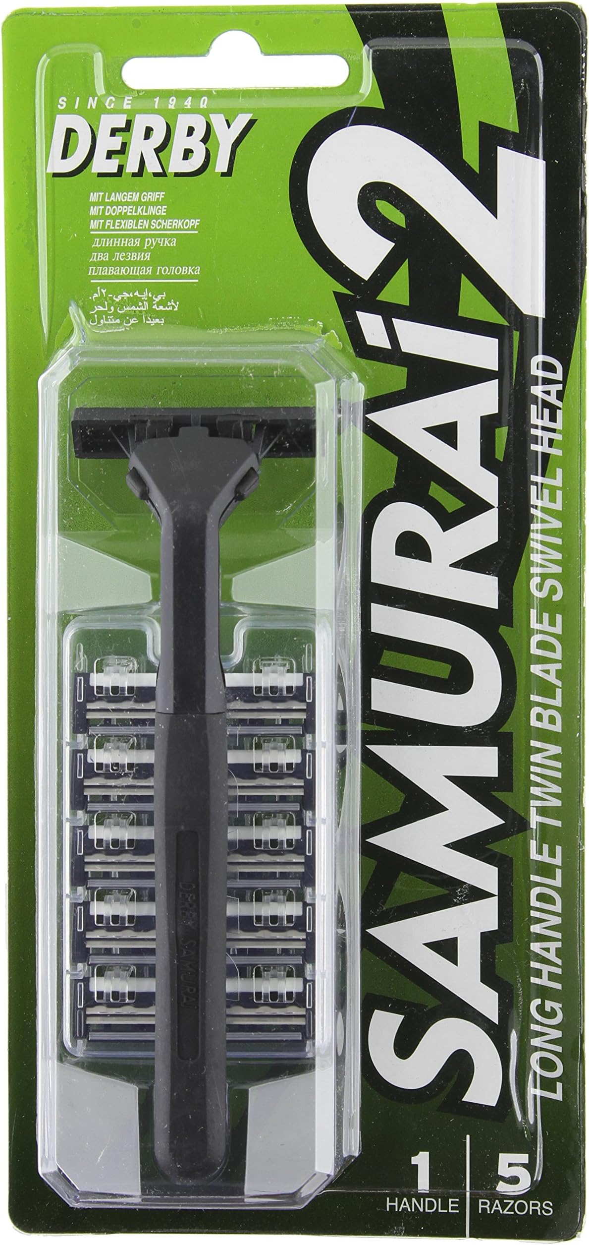 Amazon.com: Derby Samurai 2 Twin Blade Non-Disposable Razor, 8 Ounce ...