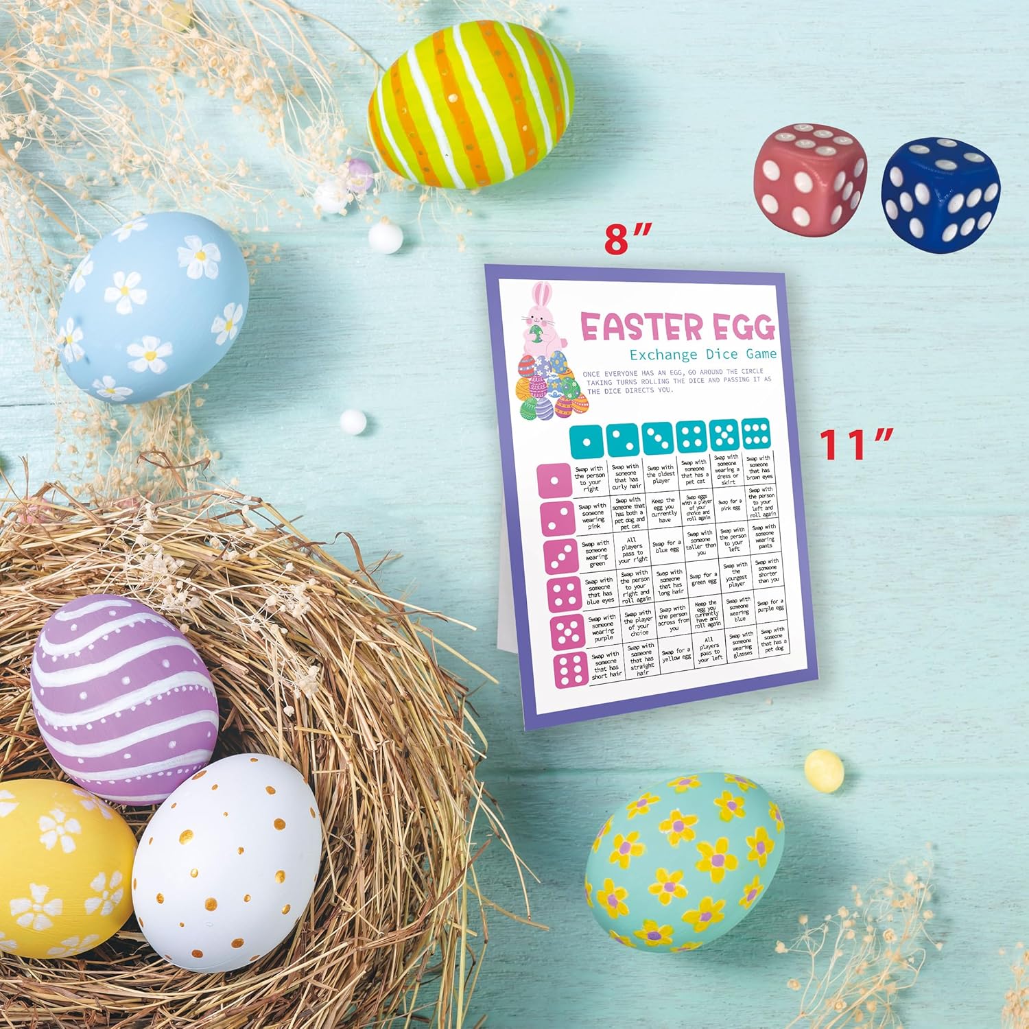 Easter Egg Exchange Dice Game, Easter Group Game, Easter Party Game, Fun Easter Games, Pass the Egg Easter Party Game, Easter Egg Swap Game -CD02