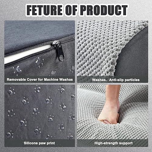 Miniatura 4 de Escaleras extra anchas para perros de 30 pulgadas para camas altas de 30 a 36 pulgadas de alto, escaleras de espuma de 6 niveles de 30 pulgadas para