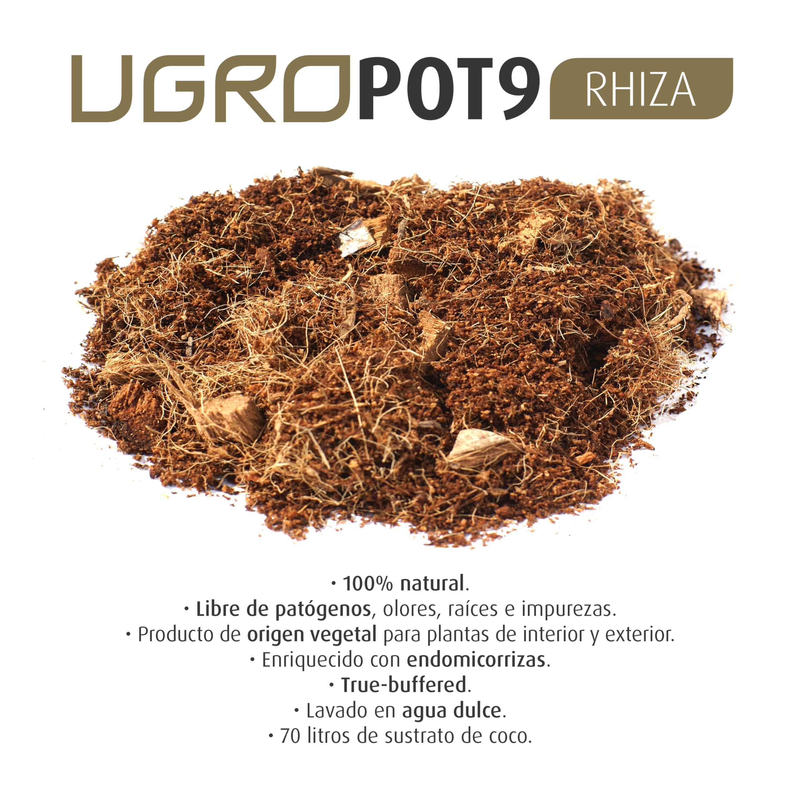 Kokosfaserziegel Anzuchtsubstrat U-Gro Pot9 Rhiza (900g-9L)