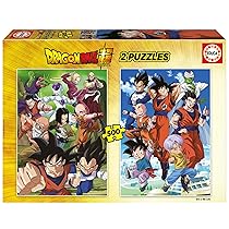 Educa – Dragon Ball | Set 2 puzzle da 500 pezzi per adulti e ragazzi da 11 anni | Goku Vegeta anime | Misura: 46 x 34 cm | Include colla Fix Puzzle (19915)