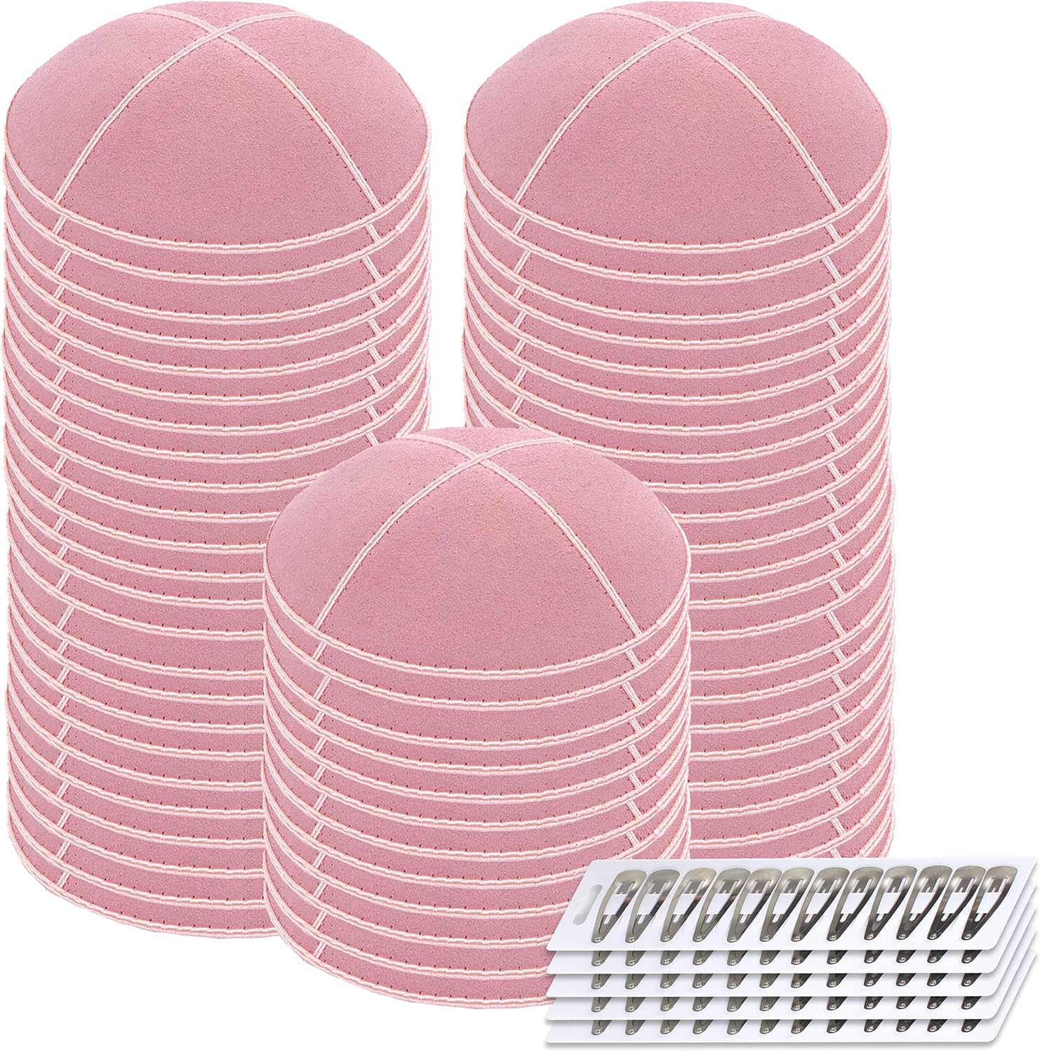 Zion Judaica Genuine Suede Kippot Bulk Packs or Single Pieces Clips Included