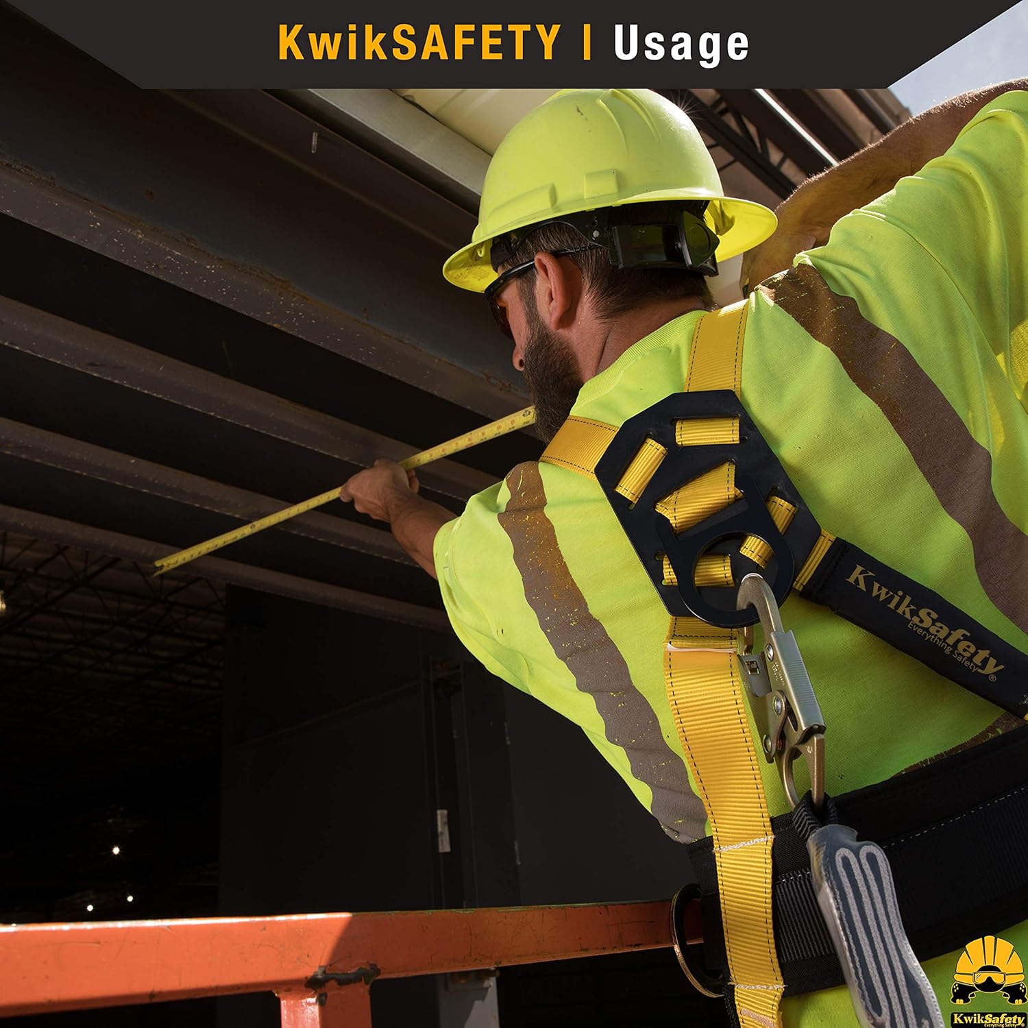 KwikSafety (Charlotte, NC) BOA 1 PACK (External Shock Absorber) Single Leg 6ft Safety Lanyard OSHA ANSI Fall Protection Restraint Equipment Snap Rebar Hook Connectors Construction Arborist Roofing - - 