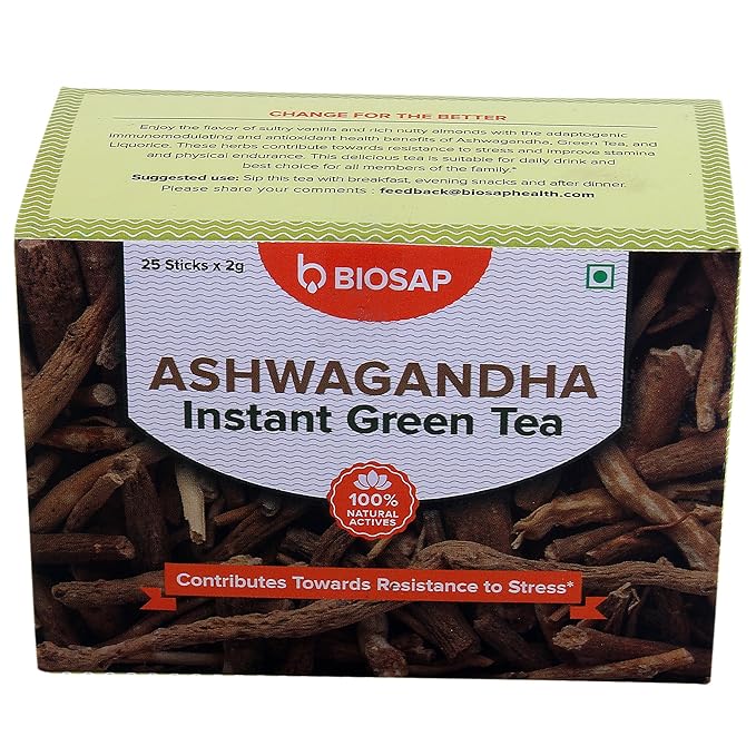 Biosap Ashwagandha Green Tea Prepared From Green Tea and Ashwagandha