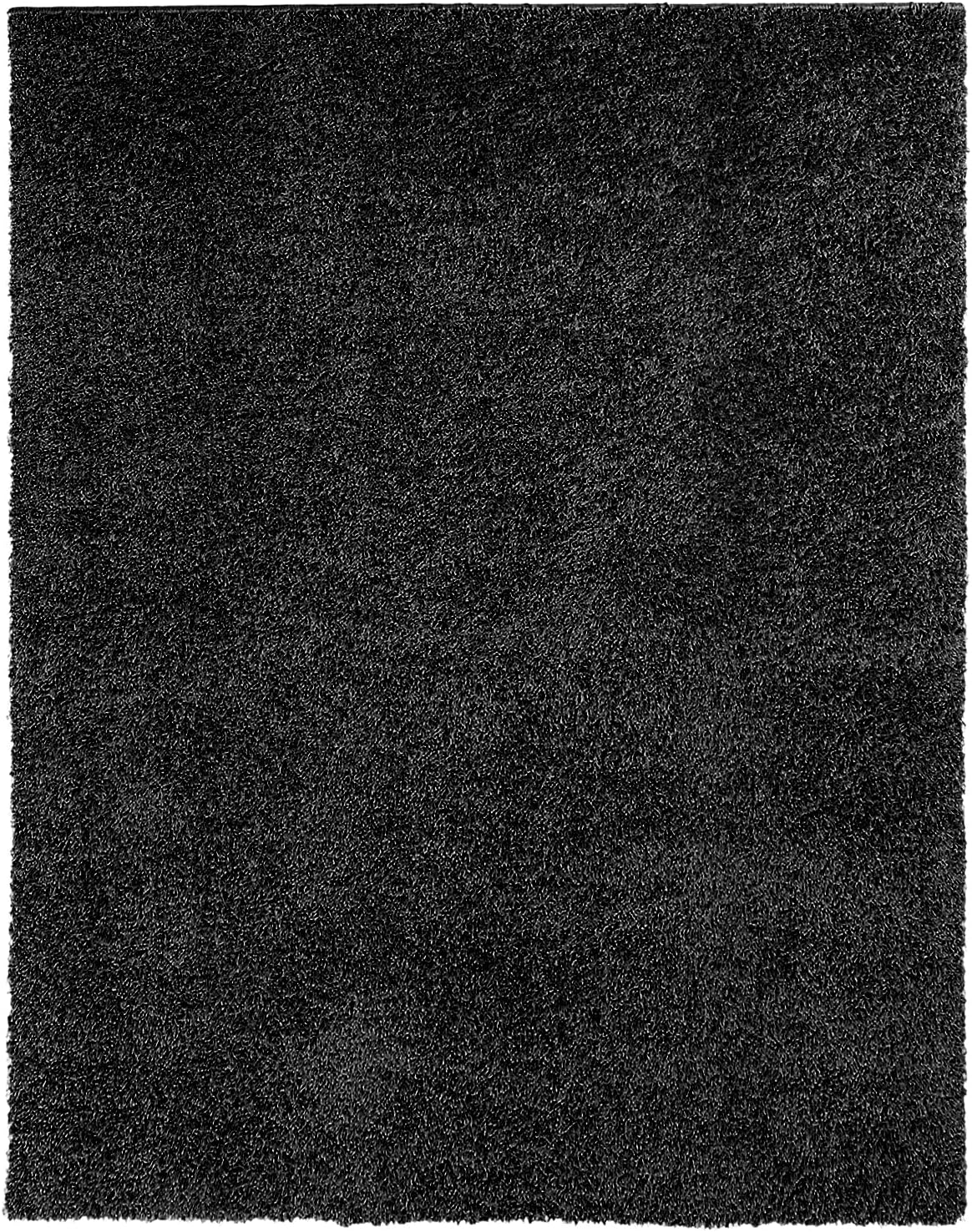 COZYLOOM Large Shag Area Rug 9x12 Luxury Soft Shaggy Rug, Plush Fluffy Indoor Floor Carpet Cozy Solid Modern Rug Anti-Skid Bedroom Floor Cover Living Room Nursery Throw Carpet Black