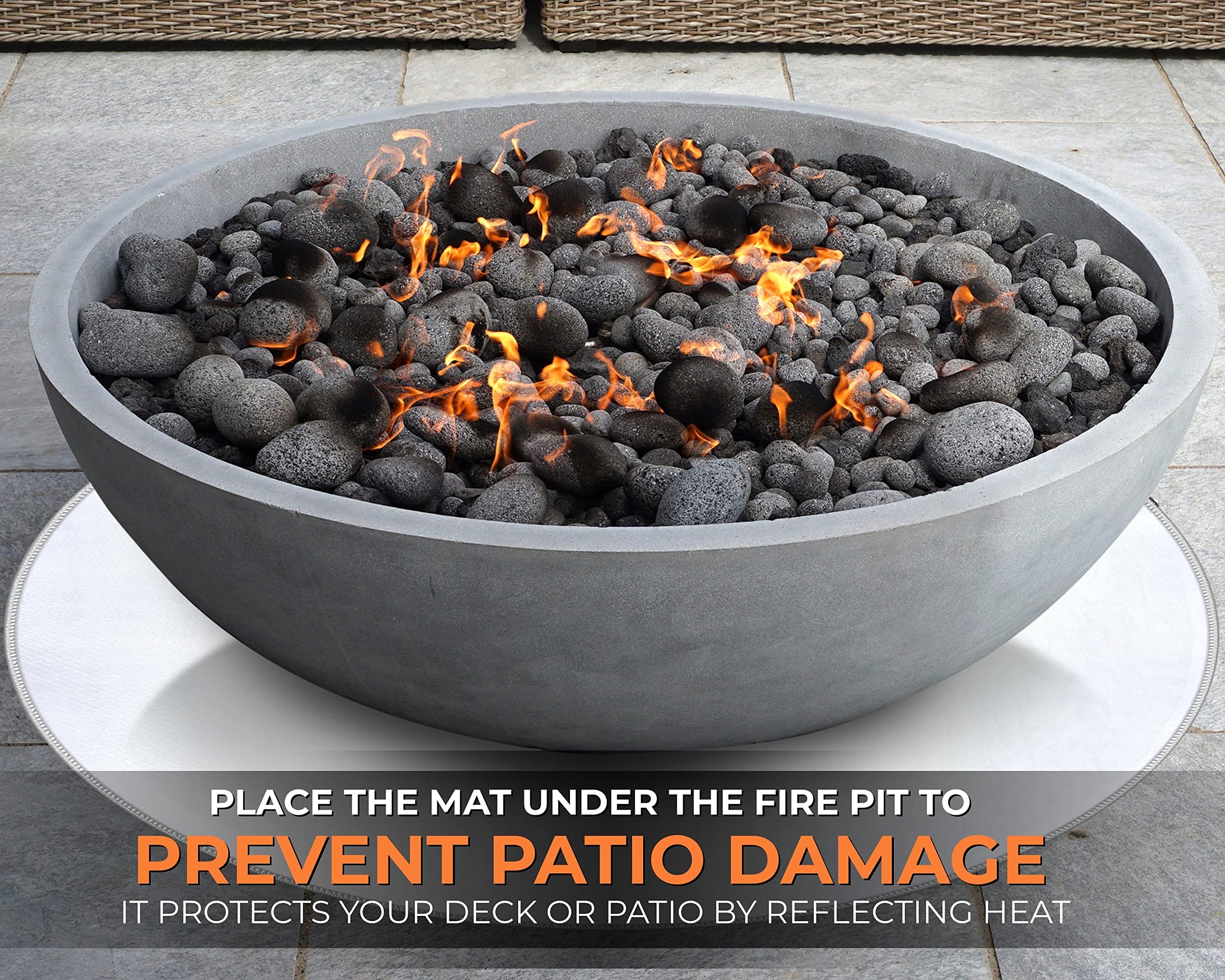 Buy GrillBee Fire Pit Mats for Under Fire Pit Heat Deflector 38" Deck