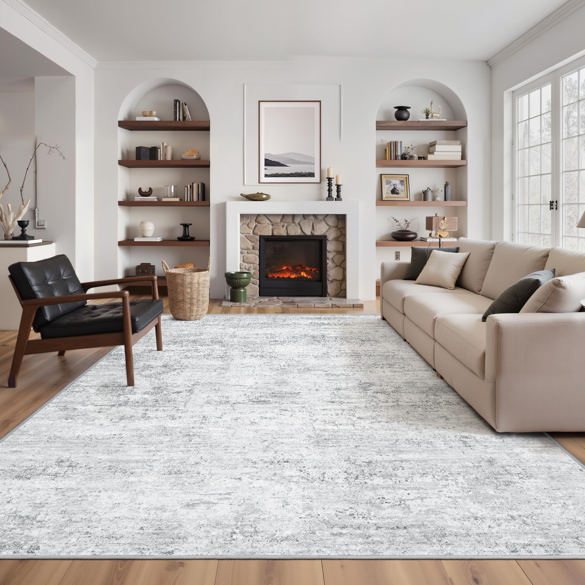 Amazon.com: Art&Tuft Washable Rug, Anti-Slip Backing Abstract Area