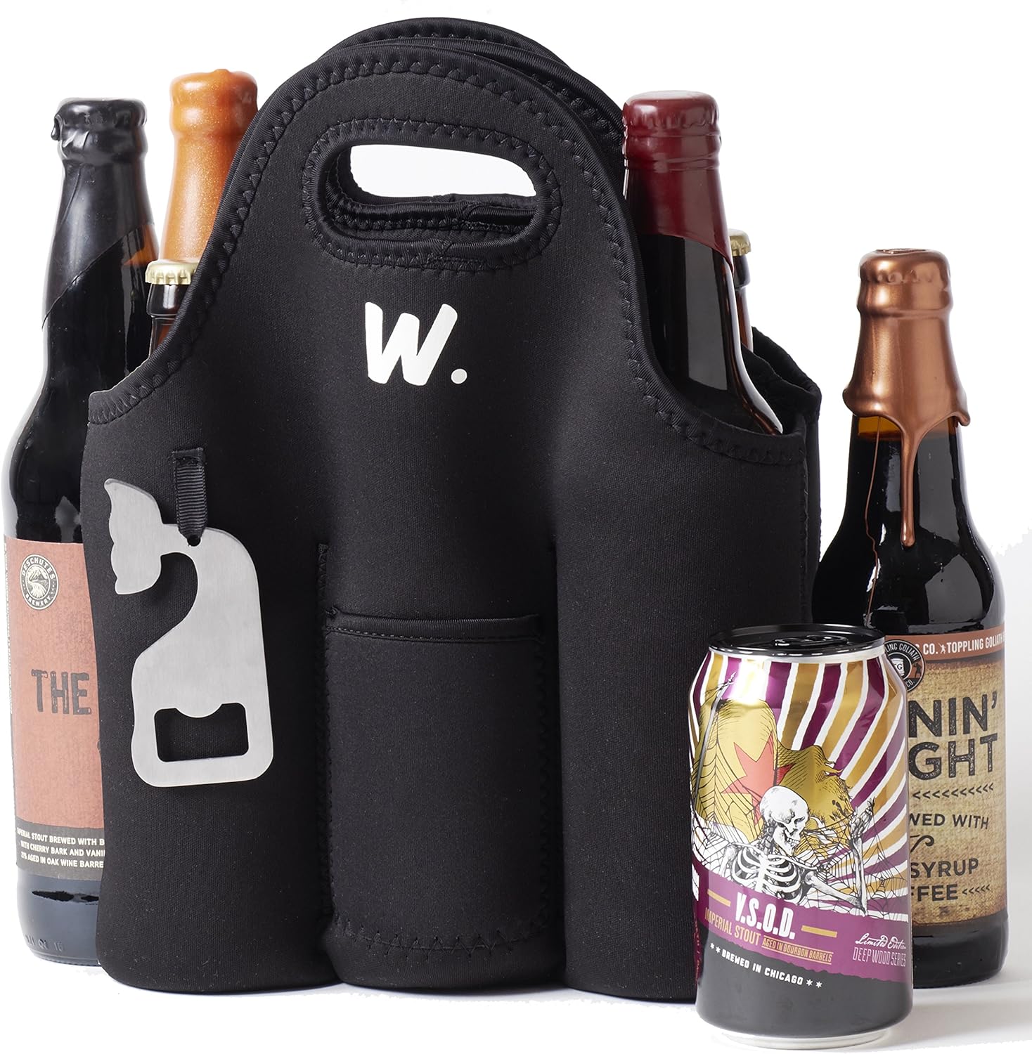 Insulated 6 Pack Beer Carrier with Bottle Opener, Thick
