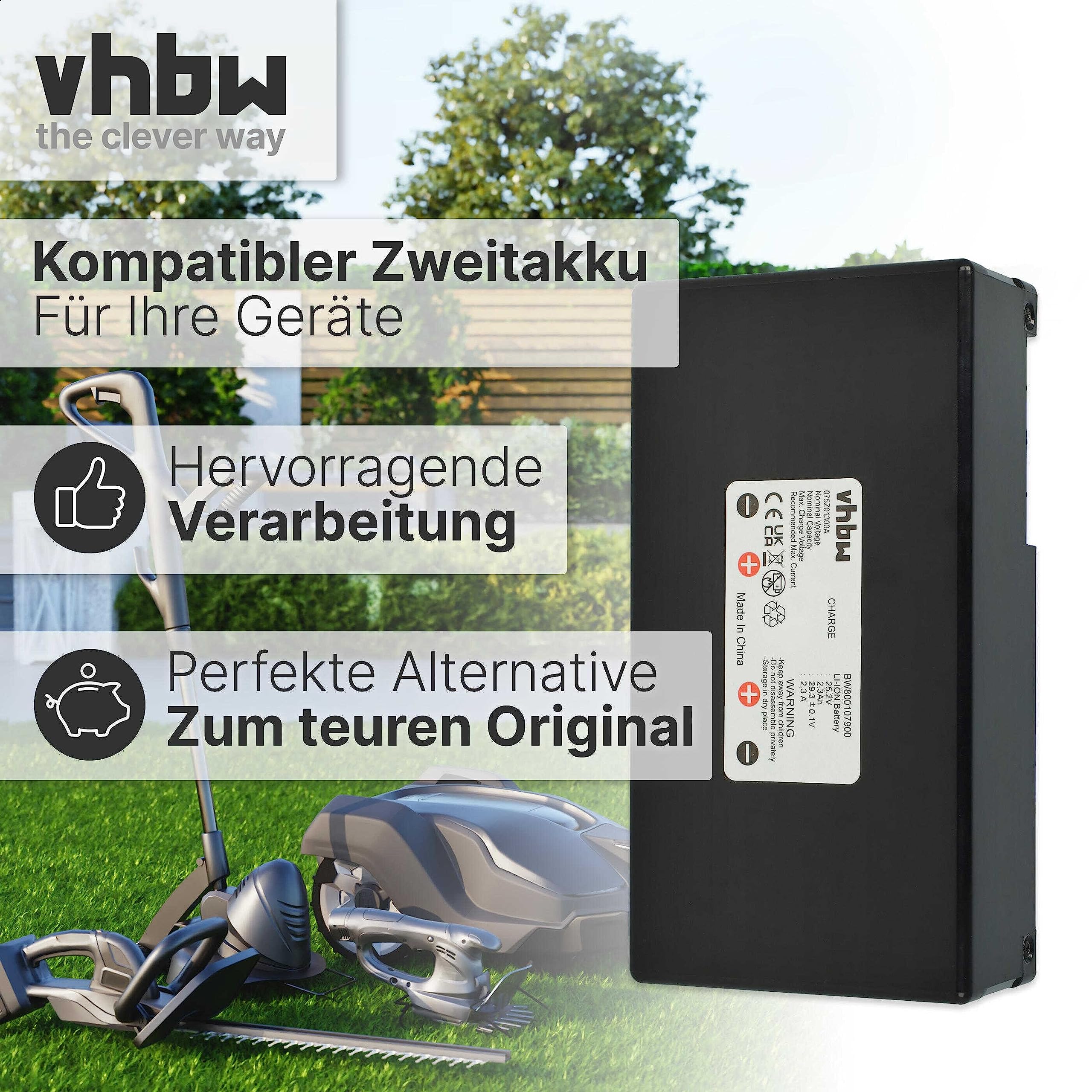 vhbw bateria kompatybilna z Alpina 124563, AR 1 500, AR2 1200, AR2 600 kosiarka, robot kosiarka (2300mAh, 25,2V, Li-Ion)