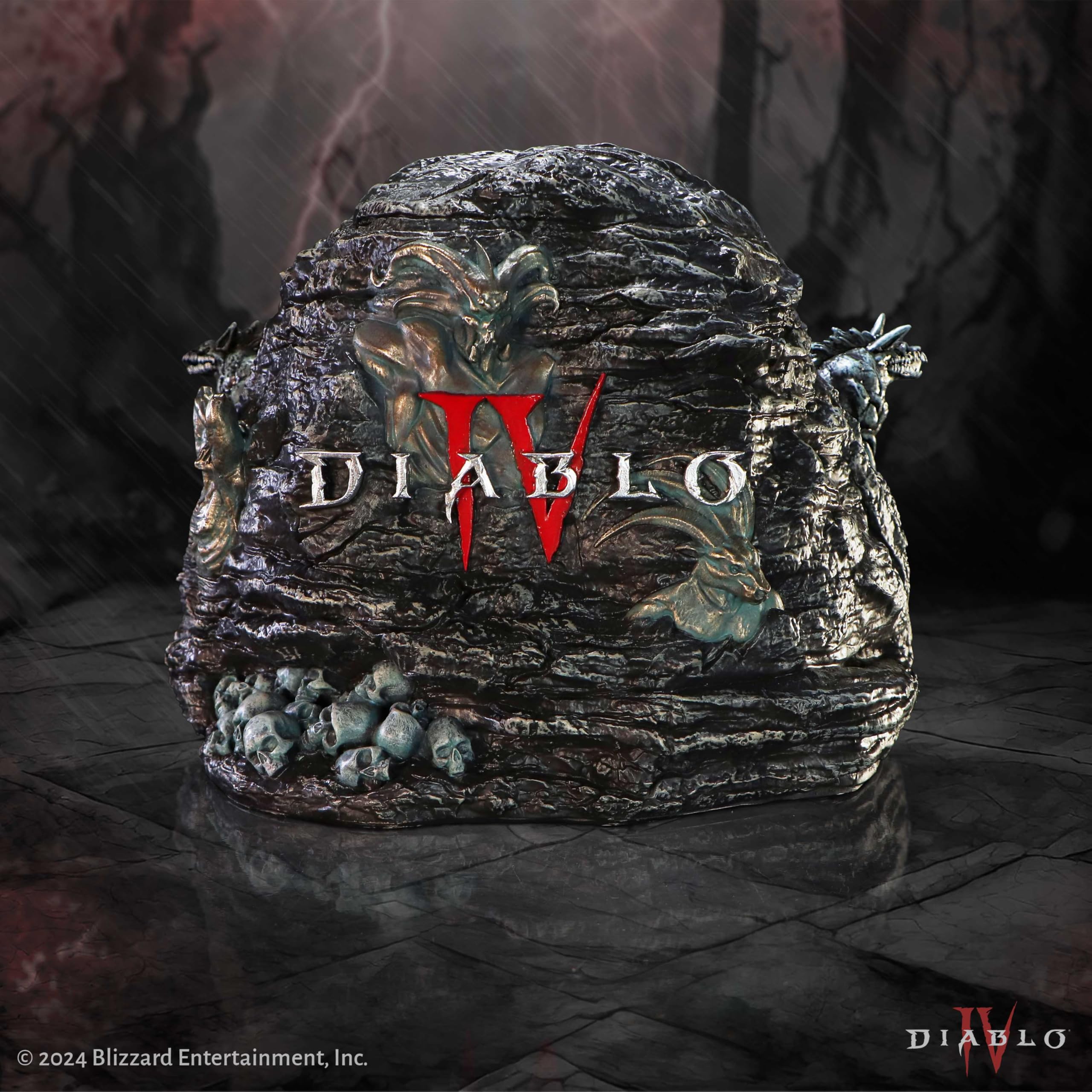 Nemesis Now Diablo IV Hells Gate Box 15,5 cm, żywica, czarny, oficjalnie licencjonowany produkt Diablo, pudełko na akcesoria do gier, mały schowek, odlewane w najlepszej żywicy, ręcznie malowane