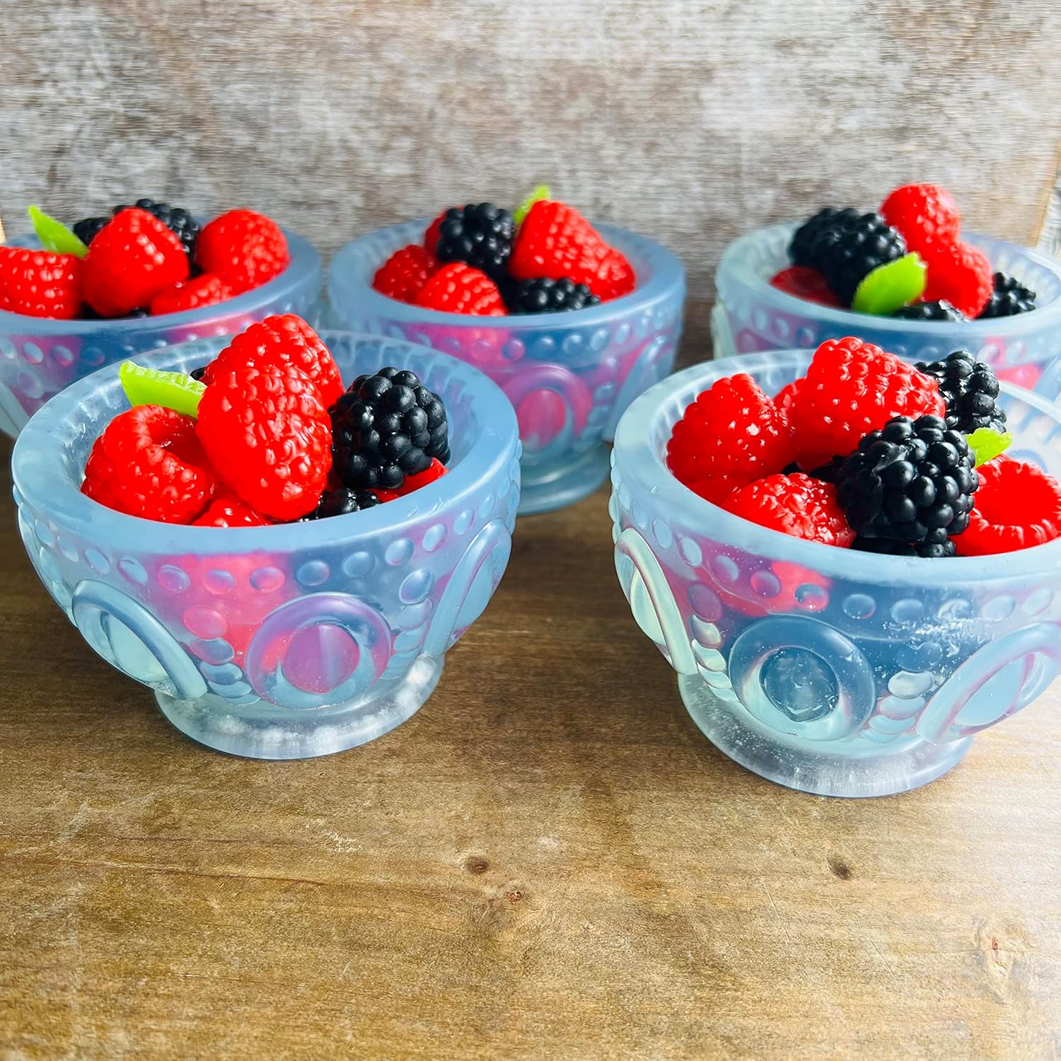 Raspberry and Blackberry Handmade Soap Vase