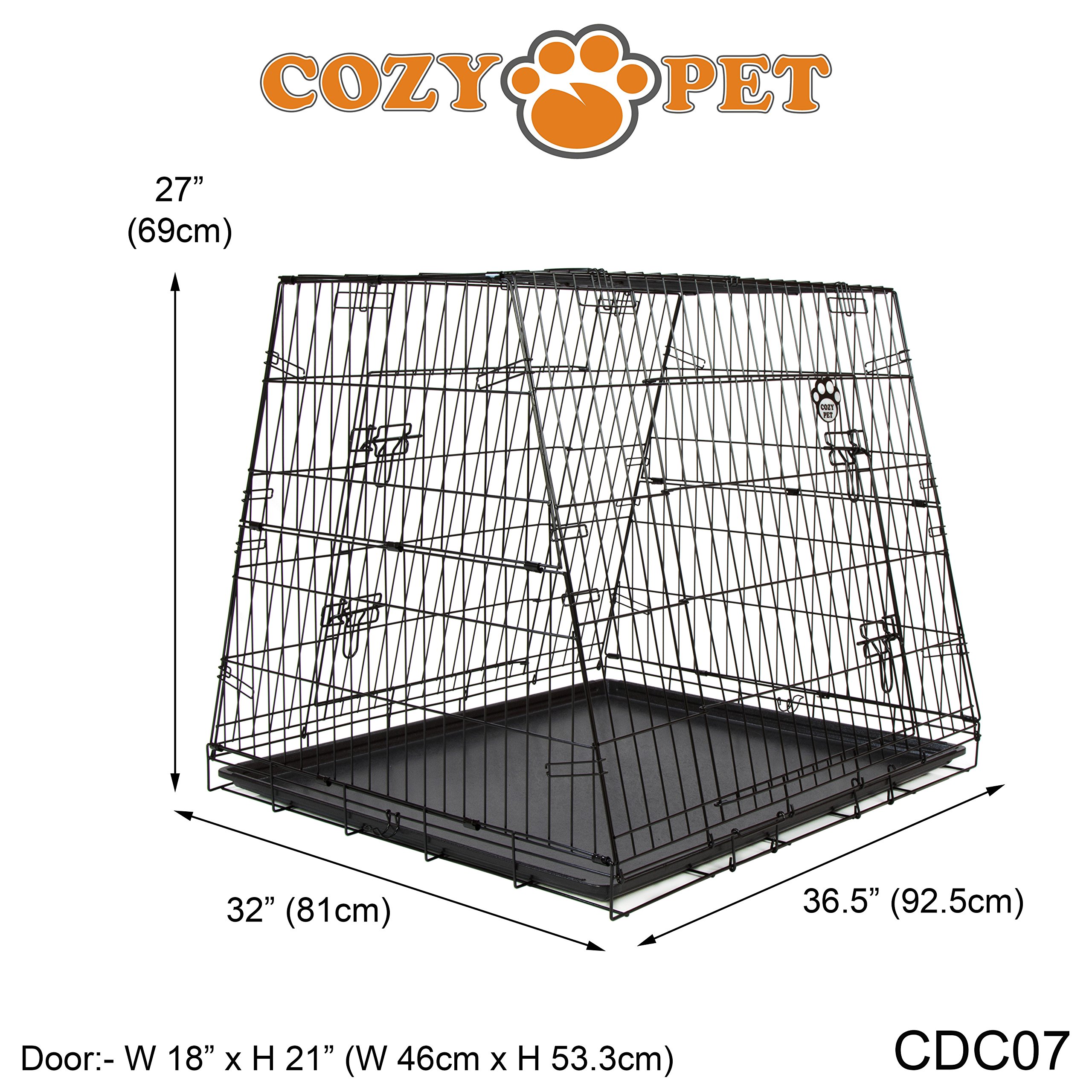Car Dog Cage 36" by Cozy Pet, Fits Most Makes Audi BMW Fiat Ford Honda Hyundai Kia Jaguar Toyota Renault Vauxhall VW Volvo Puppy Crate Model CDC07 — view 3