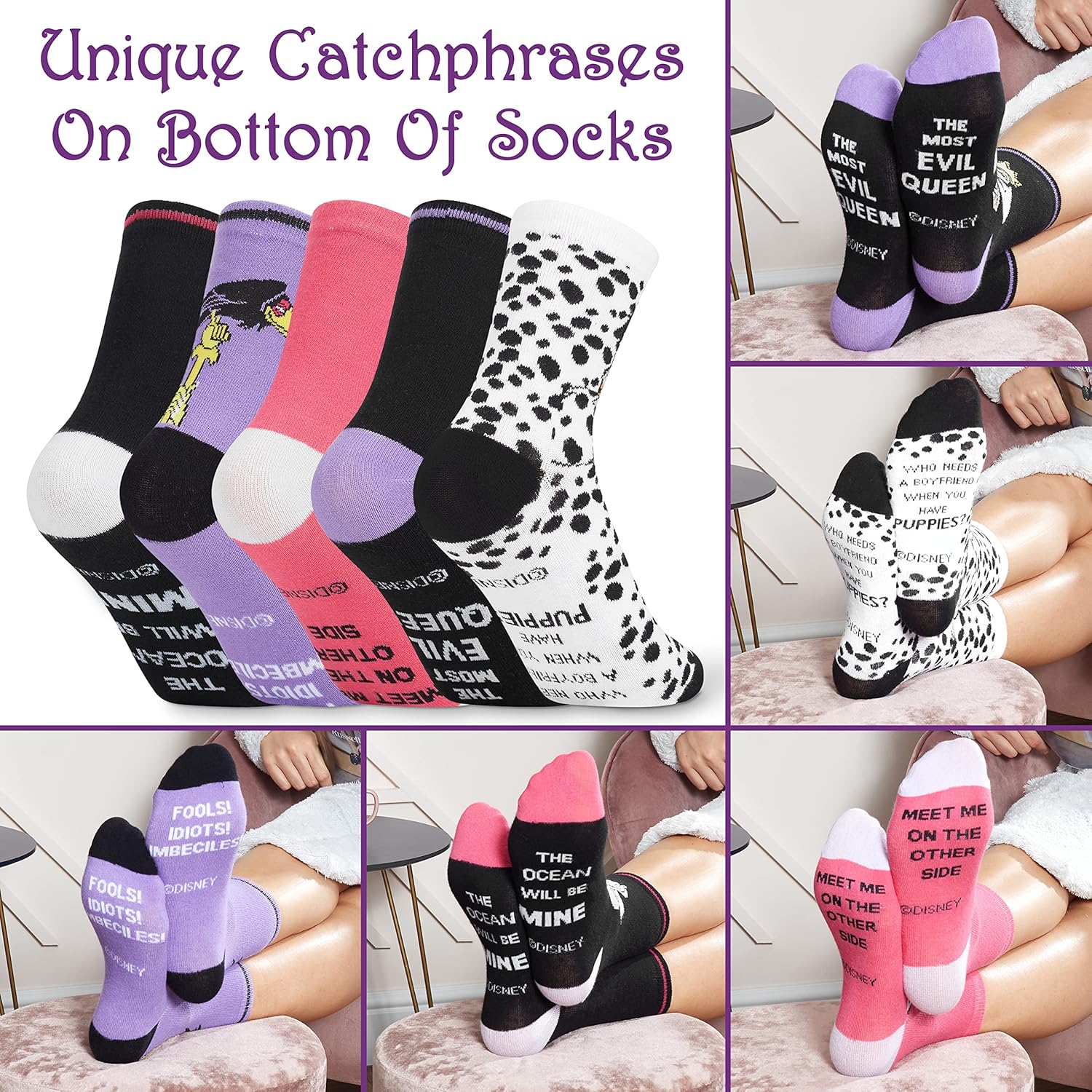 Disney Stitch Socks Gifts for Women Teens, US Size 4-9, Baby Yoda Pack of 5 Fuzzy Casual Crew Socks for Home Sleep Winter - Image 7