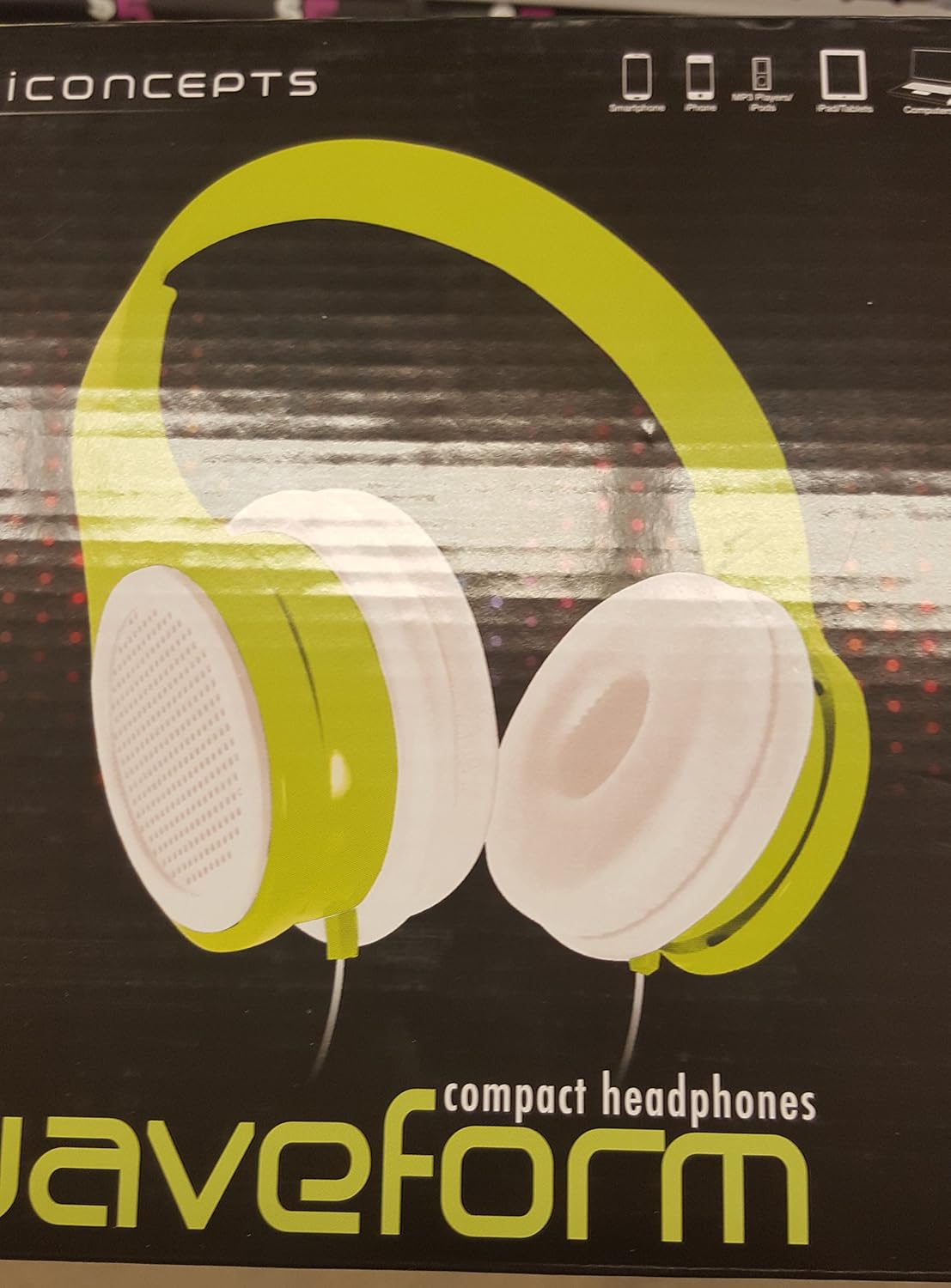 Vivitar GRILLHPGW Grill Style Headphones, Green/Black