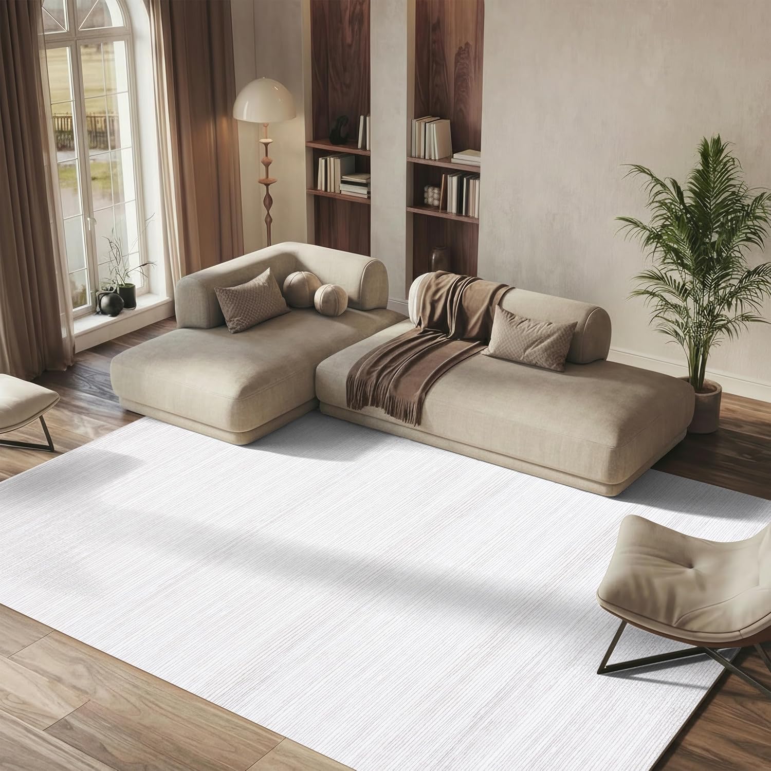 SAFAVIEH Area Rug 8x10 - Vision Collection - Large - Ivory & Grey, Modern Ombre Design, Non-Shedding & Easy to Clean, Ideal for Living Room, Bedroom, Dining Space (VSN606K)