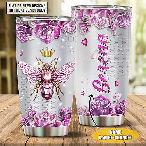 Miniatura 2 de Regalos personalizados de abeja reina para mujeres, regalo aislado de acero inoxidable de 20 onzas para niñas, esposa, hija, amantes de las abejas,
