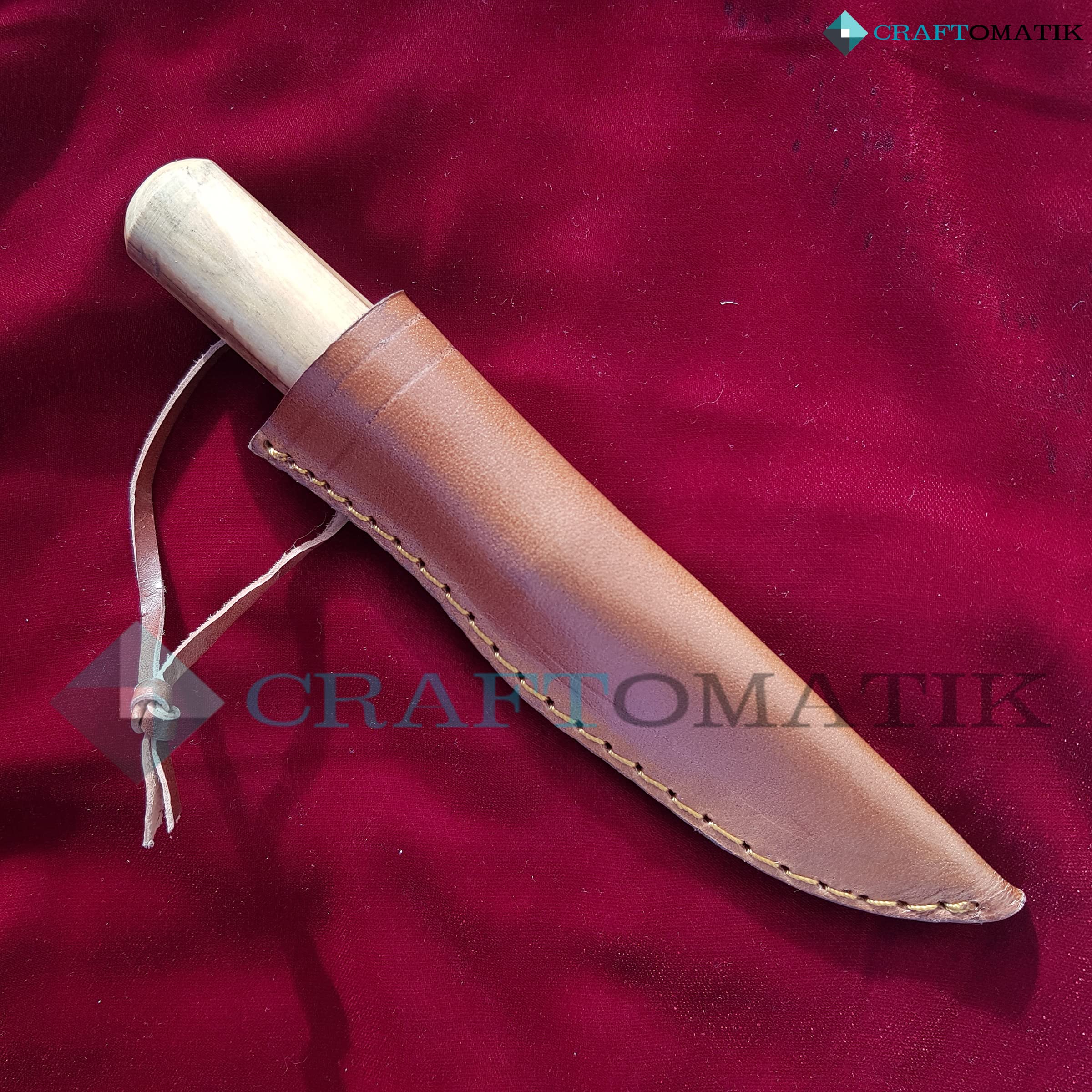 Couteau médiéval | Couteau viking fait main | Couteau celtique pour jardin et camping avec étui en cuir | LARP | HFK25