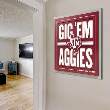 YouTheFan NCAA Texas A&M Aggies Slogan Series 3D Wall Art | Ready To Hang, 3D And Made Of Multiple Layers, Team Motto Or Fan Chant, Big And Bold, Officially Licensed, Great Fan Gift