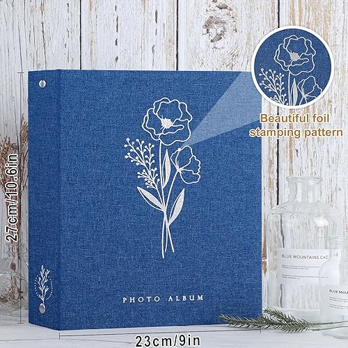 Vista 11 de Lanpn Álbum de fotos de 8 x 10 pulgadas, tapa dura de lino, sin ácidos, bolsillo de carga superior, libro de fotos con mangas que tiene capacidad