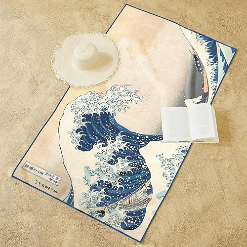 Miniatura 4 de Toalla de playa grande de microfibra de gran tamaño, 40 x 63 pulgadas, sin arena, de secado rápido, ultrasuave, ideal para viajes, piscina y