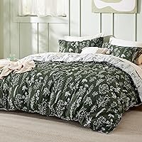 Vista 148 de Bedsure Juego de edredón de tamaño Queen, color lavanda, lindo, floral, regalo para mujer, 3 piezas, 1 suave edredón reversible con flores y 2