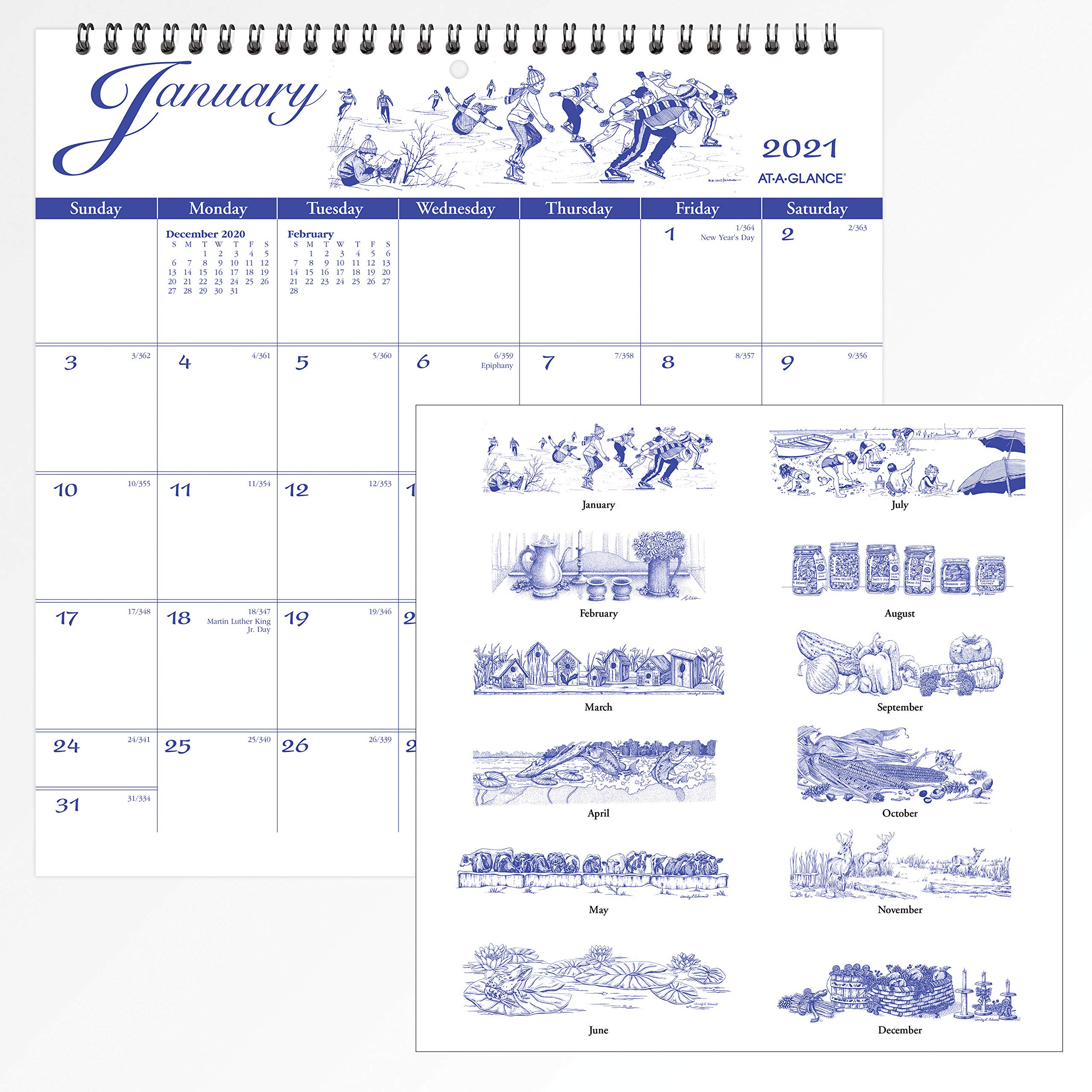 AT-A-GLANCE calendario de pared mensual ilustradores (aagg100017)